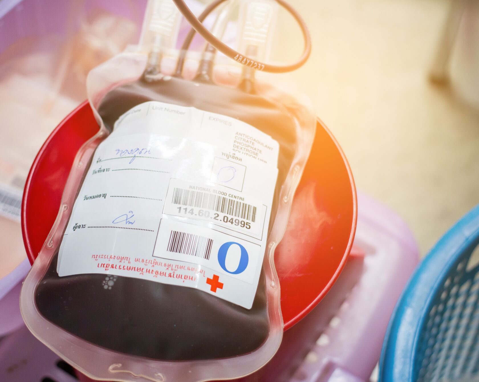 Beutel für eine Bluttransfusion