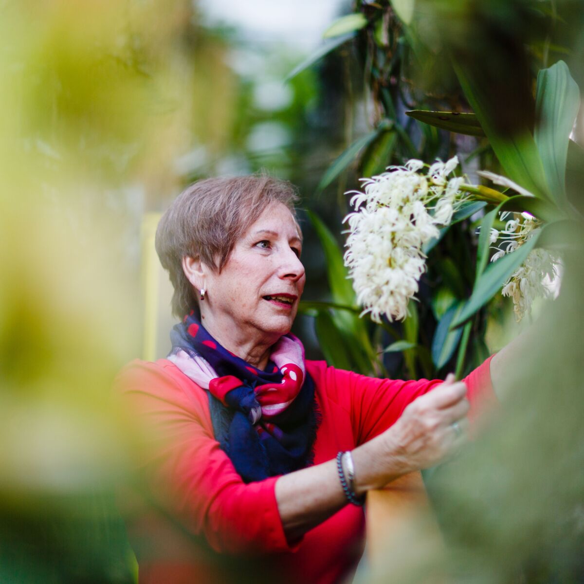 Patienten mit geheiltem Hautkrebs im Grünen