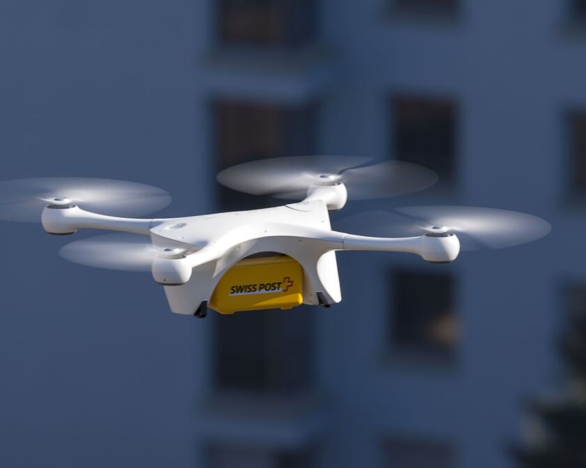 Post-Drohne in der Luft