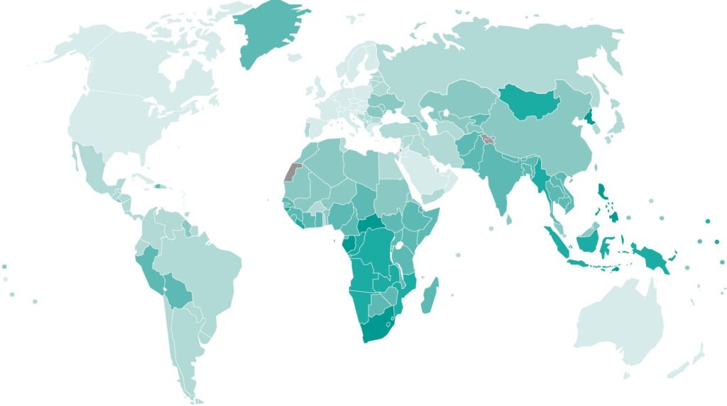 Weltkarte Tuberkulose
