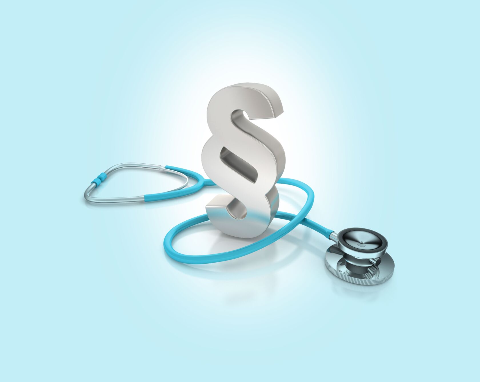 Symbol für Recht und Stethoskop