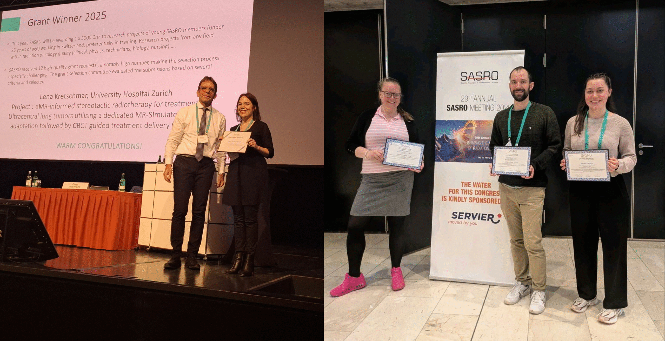 Vier Personen erhalten eine Auszeichnung.