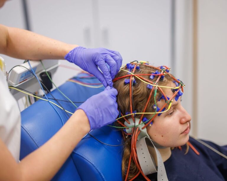 Patientin im Schlaflabor