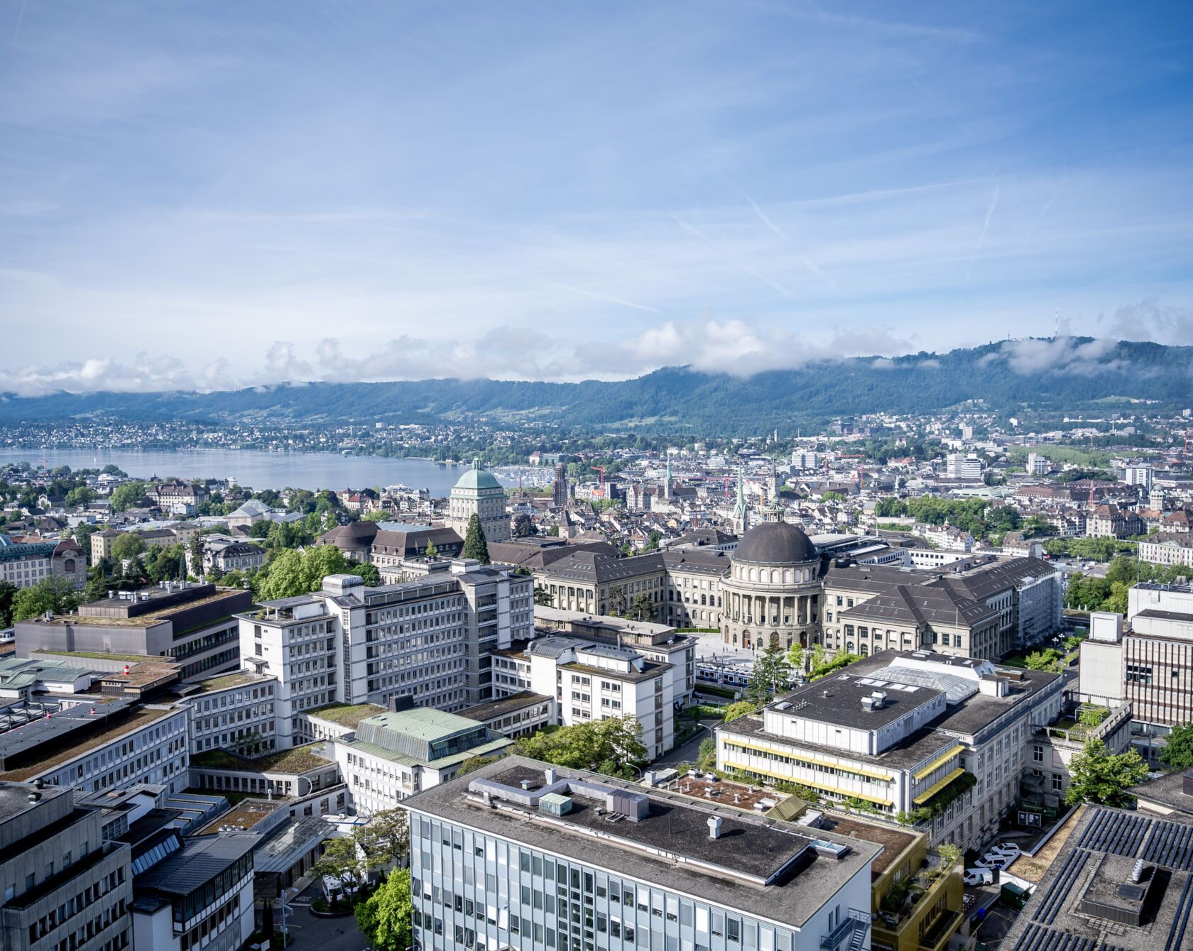 Luftaufnahme des USZ Campus in der Zürcher Innenstadt.